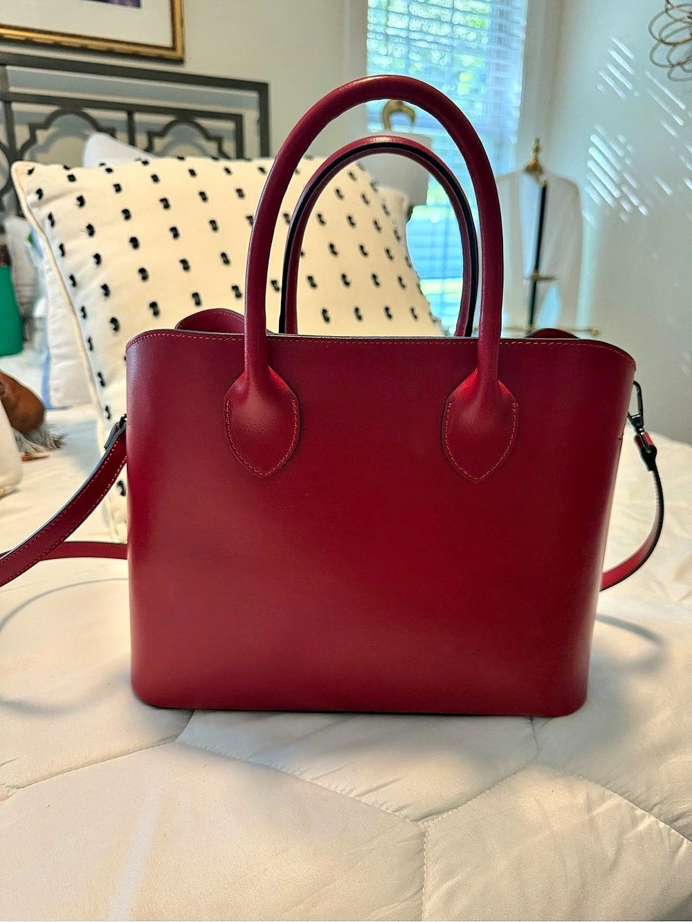 Georgios and Son Tote Bag in Red Like New Leather Made in Italy